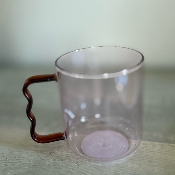 Room Essentials Transparent Mug with Pink w Berry set of 10 - Picture 2 of 5